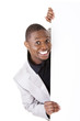 Photo: Businessman showing blank advertisement Businessman showing blank advertisement