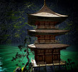 Buddhist temple in mountains