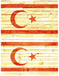 Vintage wall flag of Turkish Republic of Northern Cyprus