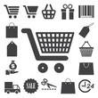 Shopping icons set. Illustration