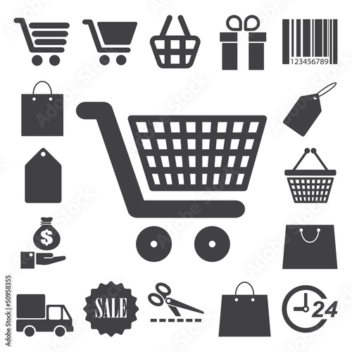 Vector: Shopping icons set. Illustration Shopping icons set. Illustration