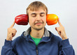 happy man listening whisper vegetables