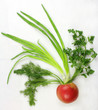 apple with onions, parsley and dill