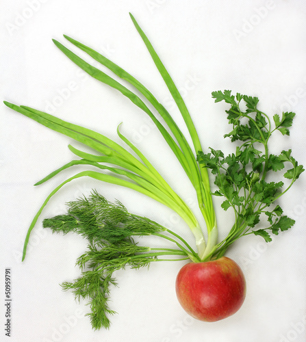 Photo: apple with onions, parsley and dill apple with onions, parsley and dill