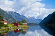 Folgefonn from Sandvevatnet, Odda, Hardanger, Norway