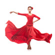 woman dancer wearing red dress