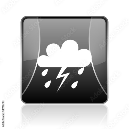 Illustration: weather forecast black square web glossy icon weather forecast black square web glossy icon