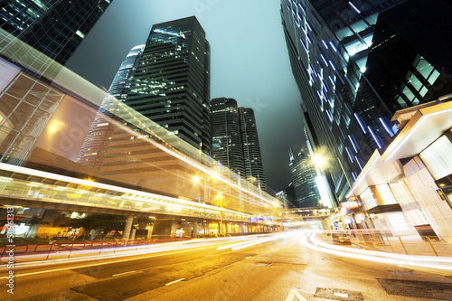 Photo: traffic in Hong Kong at night traffic in Hong Kong at night