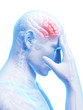 3d rendered conceptual illustration of head pain