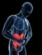 3d rendered illustration of a man having bellyache