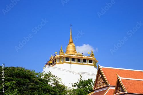Photo: Golden mountain, an ancient pagoda at Wat Saket temple in Bangko Golden mountain, an ancient pagoda at Wat Saket temple in Bangko
