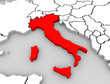 Italy 3d Abstract Map Central Europe Nation