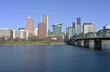 Portland Oregon skyline and river.