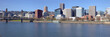 Portland OR. Skyline panorama and River.