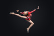 Photo: Young woman in gymnast suit posing Young woman in gymnast suit posing