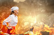Asian female cook in anger