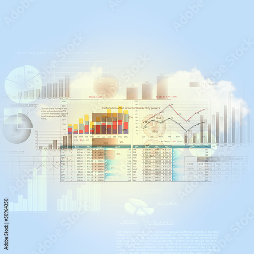 Illustration: Marketing high tech background Marketing high tech background