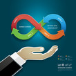Businessman hand with business strategy diagram