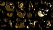 Looping Silver and Gold Yin-Yang Symbols Falling