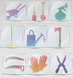 Gardening tools icon set