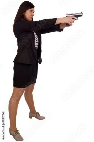 Photo: woman with handgun woman with handgun