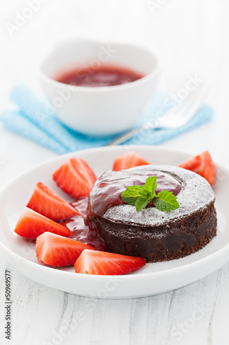Photo: frischer Schokoladenkuchen frischer Schokoladenkuchen