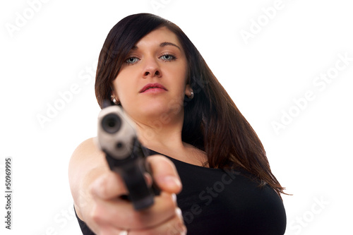 Photo: woman with handgun woman with handgun