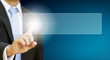Businessman touching tactile interface