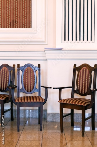 Photo: Empty retro classic chairs, interior Empty retro classic chairs, interior