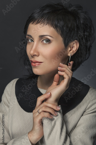 Photo: A cute woman in a retro style A cute woman in a retro style