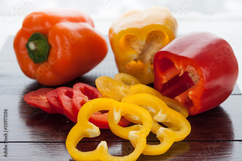 Photo: pepper red, yellow and orange pepper red, yellow and orange