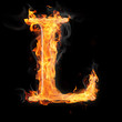 Burning objects and objects on fire background