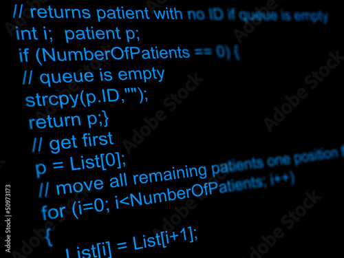 Photo: Program code Program code