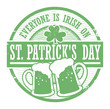 Stamp with Beer mugs and the text St. Patrick's Day inside