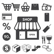 Shopping icons set. Illustration