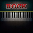 abstract background with word rock and piano