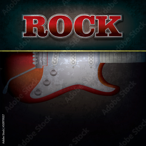 Vector: abstract background with word rock and electric guitar abstract background with word rock and electric guitar