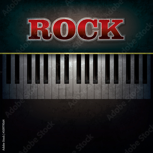Vector: abstract background with word rock and piano abstract background with word rock and piano