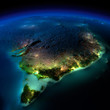 Night Earth. Part of Australia. Tasmania