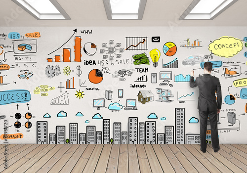 Photo: business strategy on wall business strategy on wall