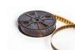 Vintage film with reel - movie concept with space for text