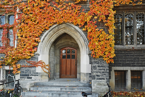 Photo: College door with fall ivy College door with fall ivy