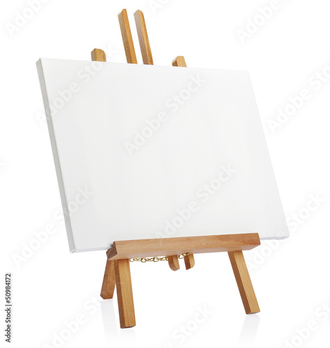 Photo: wooden easel with blank canvas wooden easel with blank canvas