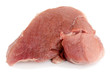 A large piece of pork isolated on white