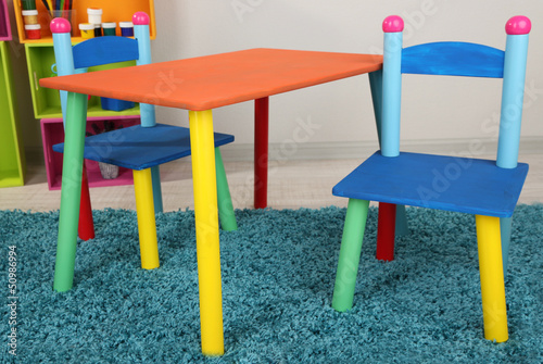 Photo: Small and colorful table and chairs for little kids Small and colorful table and chairs for little kids