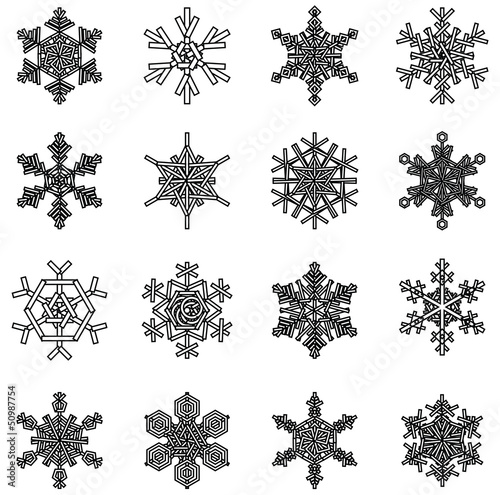 Vector: snowflakes set snowflakes set