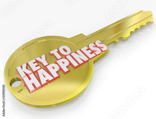 Illustration: Gold Key to Happiness Golden Secret of Success Gold Key to Happiness Golden Secret of Success