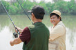 Happy fisher