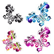 butterflies set vector