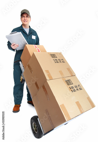Photo: Delivery postman. Delivery postman.